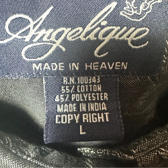 Vintage Angelique “Made In Heaven” Zebra Jacquard Button-Up Shirt Size Large - Picture 7 of 8